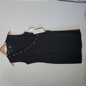 LIZ CLAIBORNE DRESSES Mock Wrap Dress Floral Embroidery 14